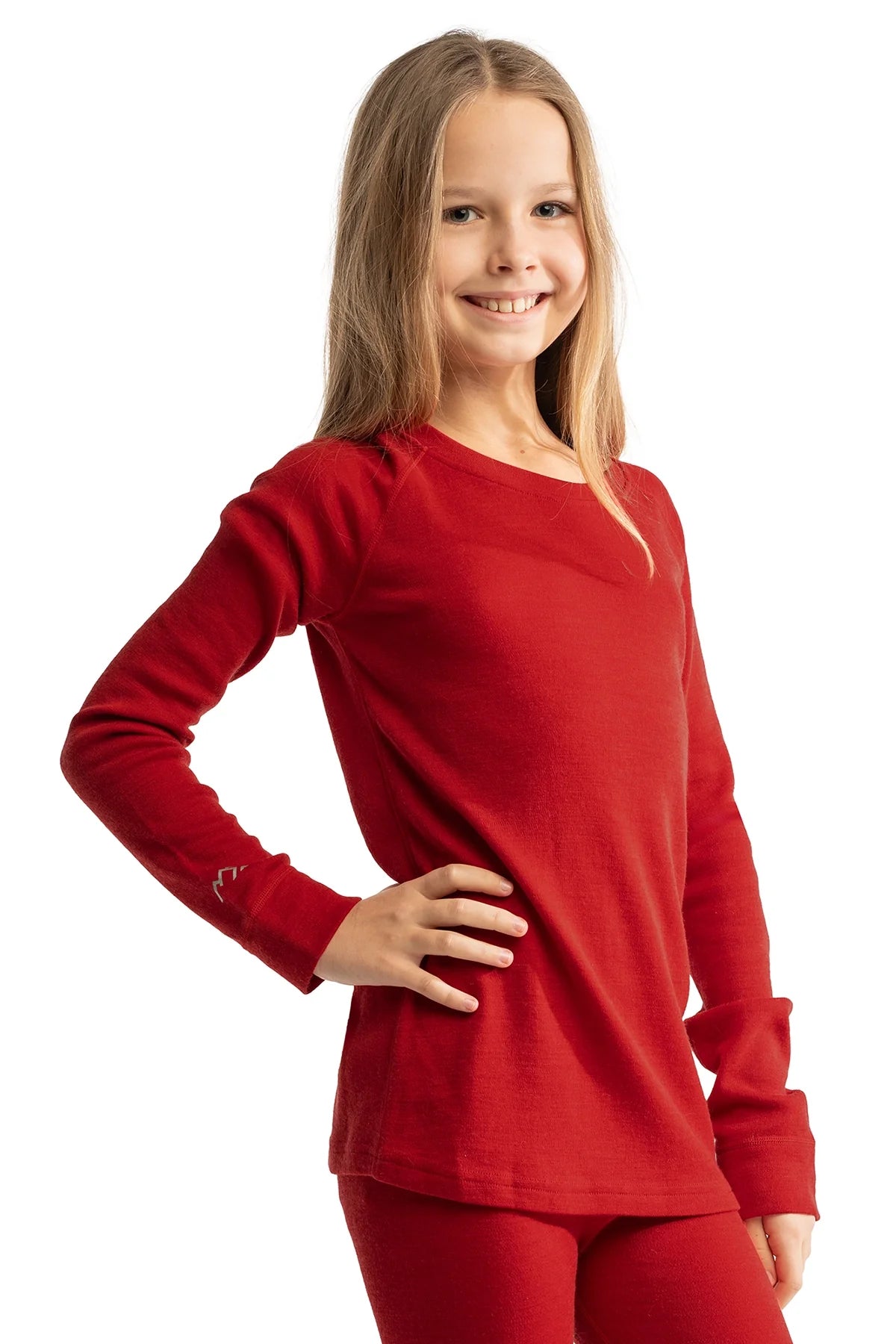 Kids' Merino Wool Long Sleeve 250 Cherry Red