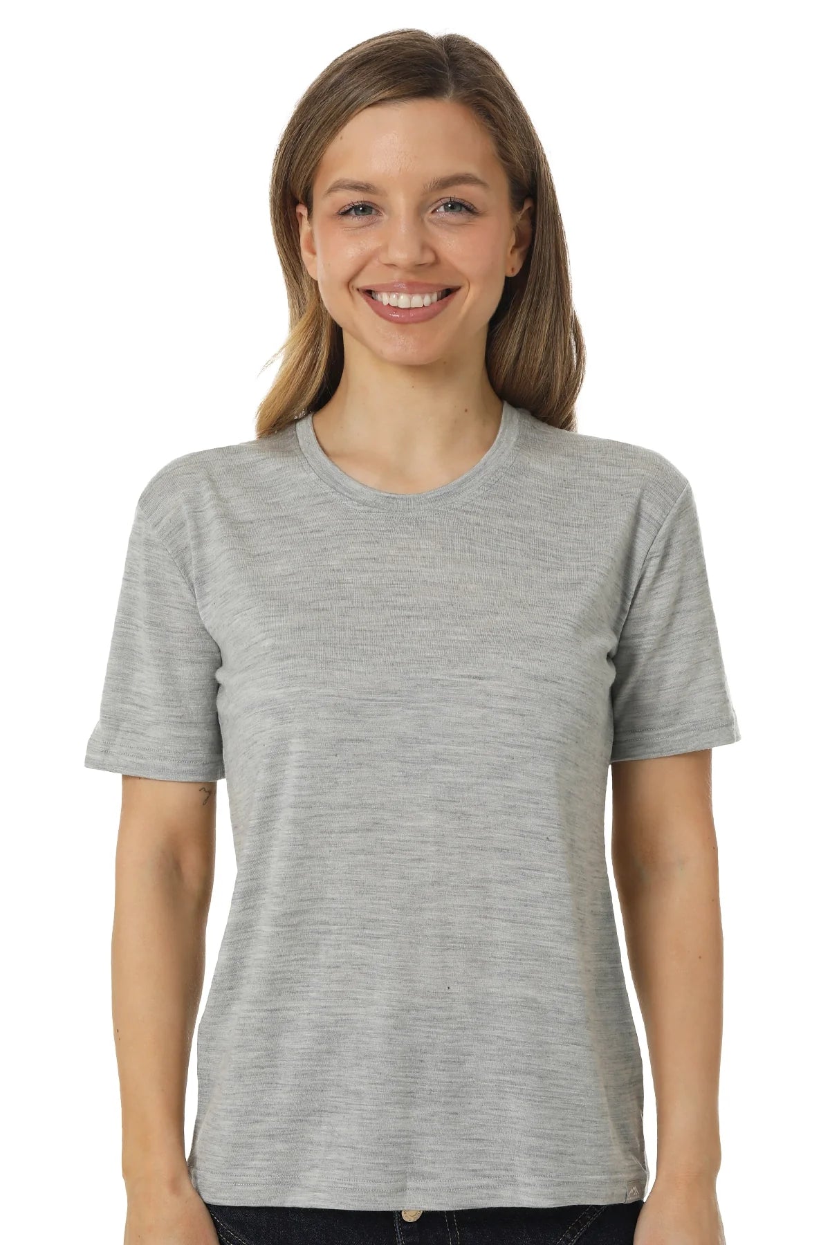 Women's Merino T-shirt 180 Heather Grey | Crewneck (+socks)