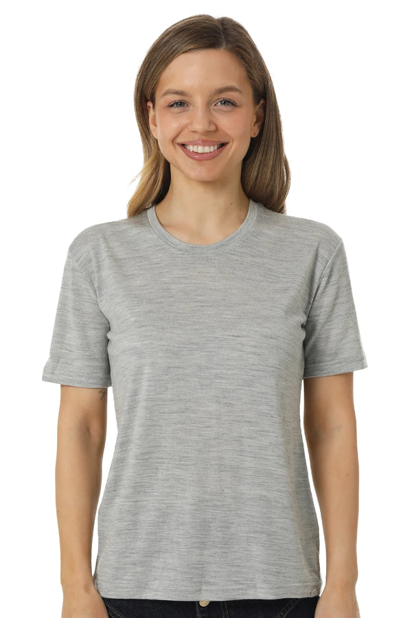 Women's Merino T-shirt 180 Heather Grey | Crewneck (+socks)