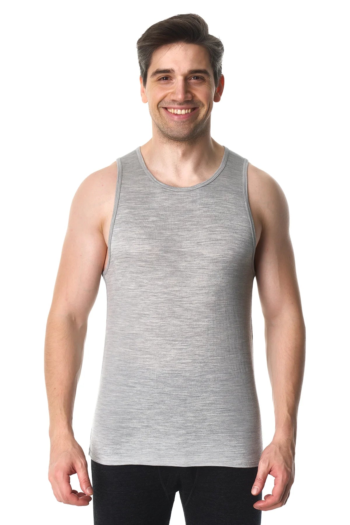 Men's Merino Wool Tank Top A-Shirt Heather Grey