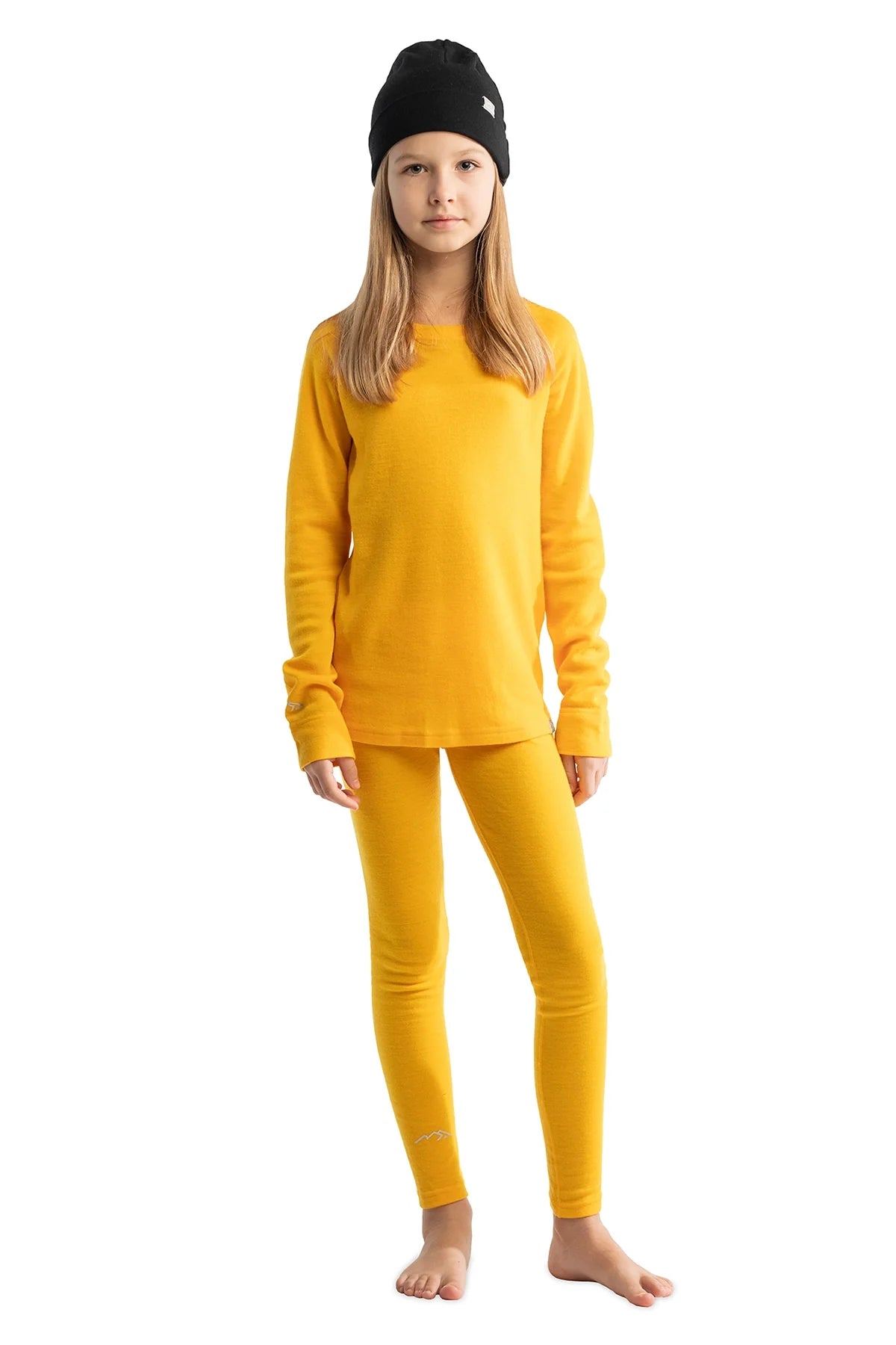 Kids' Merino Set Mango Tango + Black Beanie