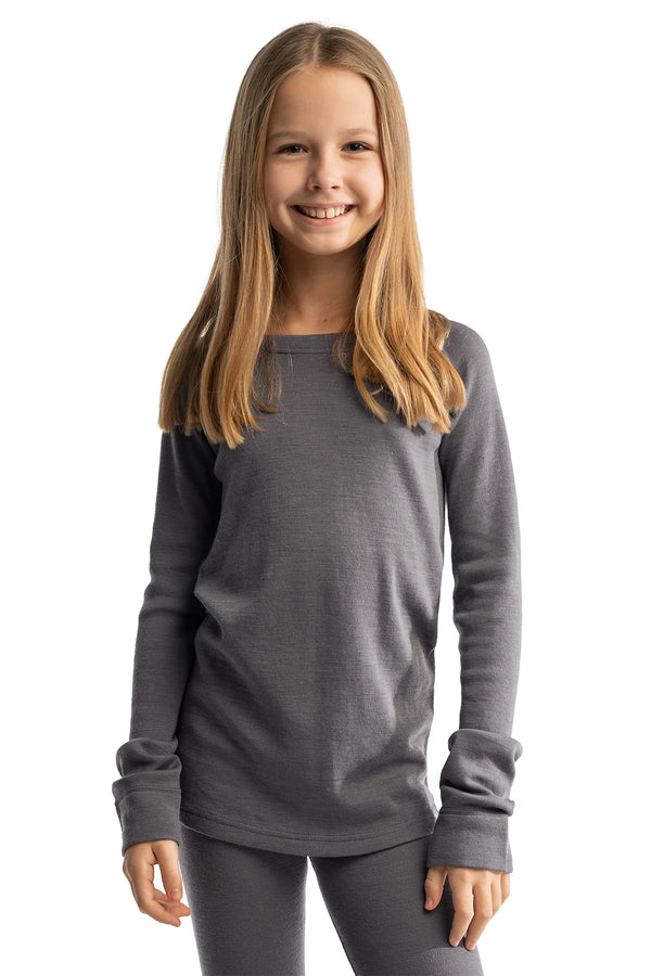 Kids' Merino Wool Long Sleeve 250 Perfect Gray