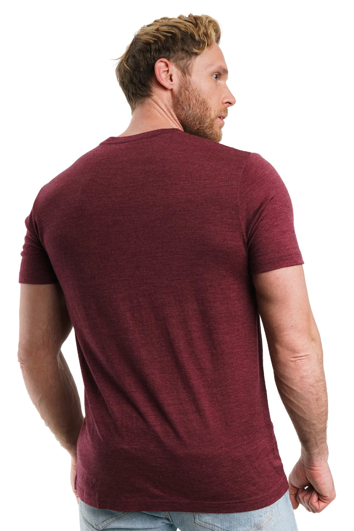 Men's Merino T-shirt 180 Burgundy Melange