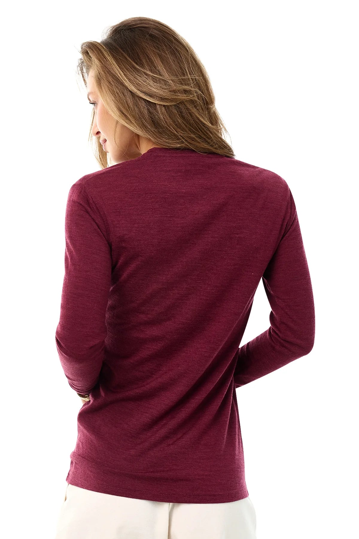 Women's Merino Long Sleeve 190 Burgundy