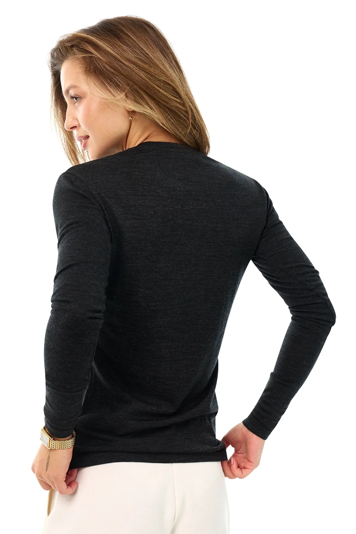 Women's Merino Long Sleeve 190 Charcoal Grey