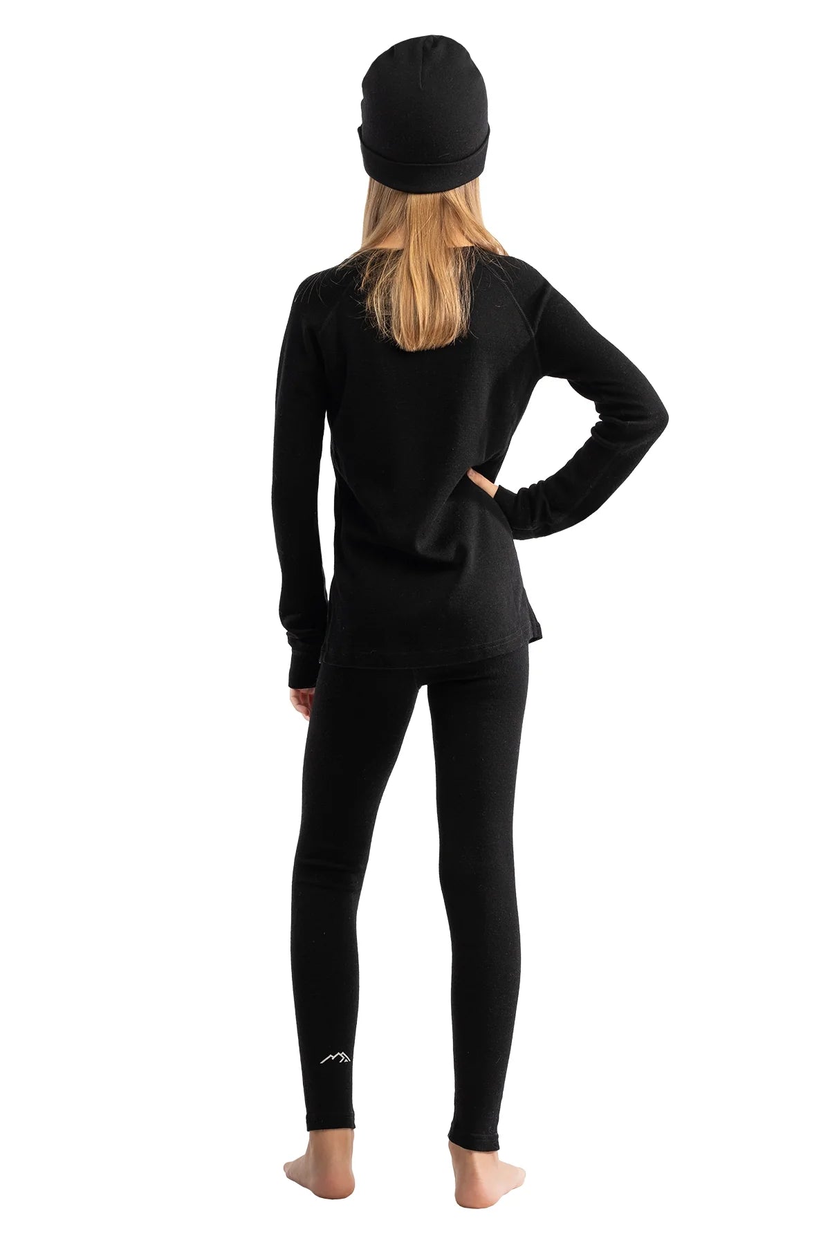 Kids' Merino Set Black + Black Beanie