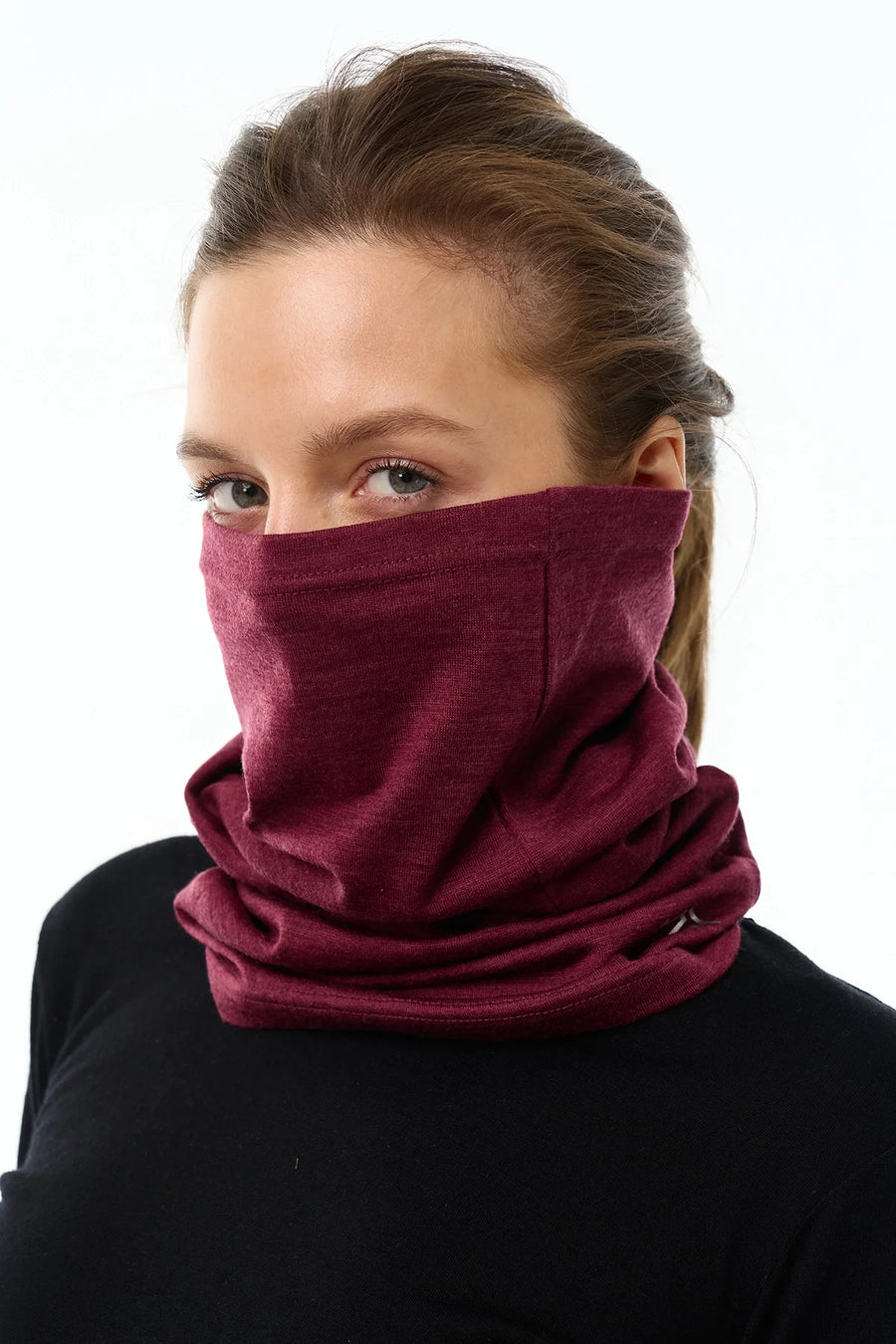 Merino Neck Gaiter 165 Burgundy Wine