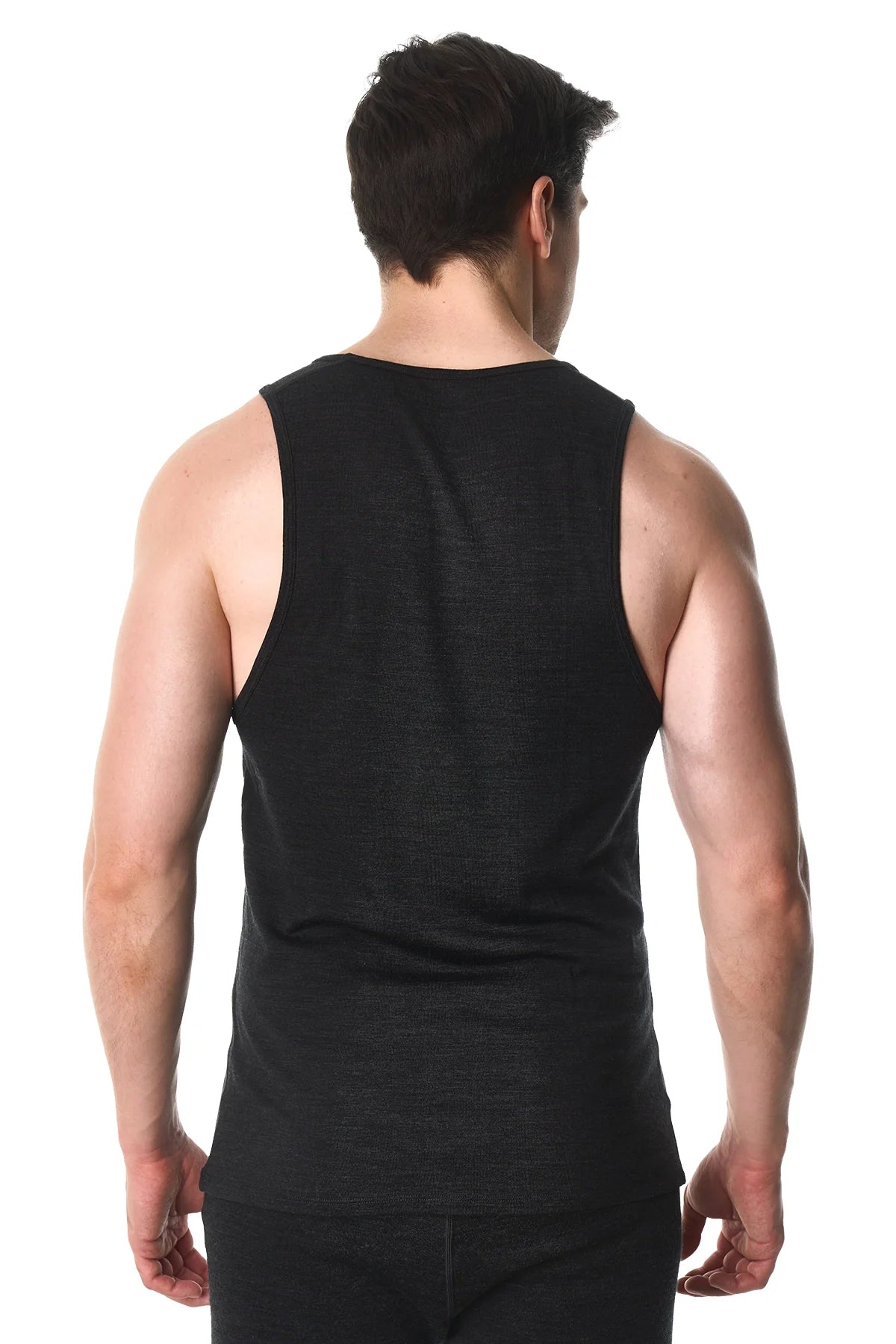 Men's Merino Wool Tank Top A-Shirt Charcoal Grey