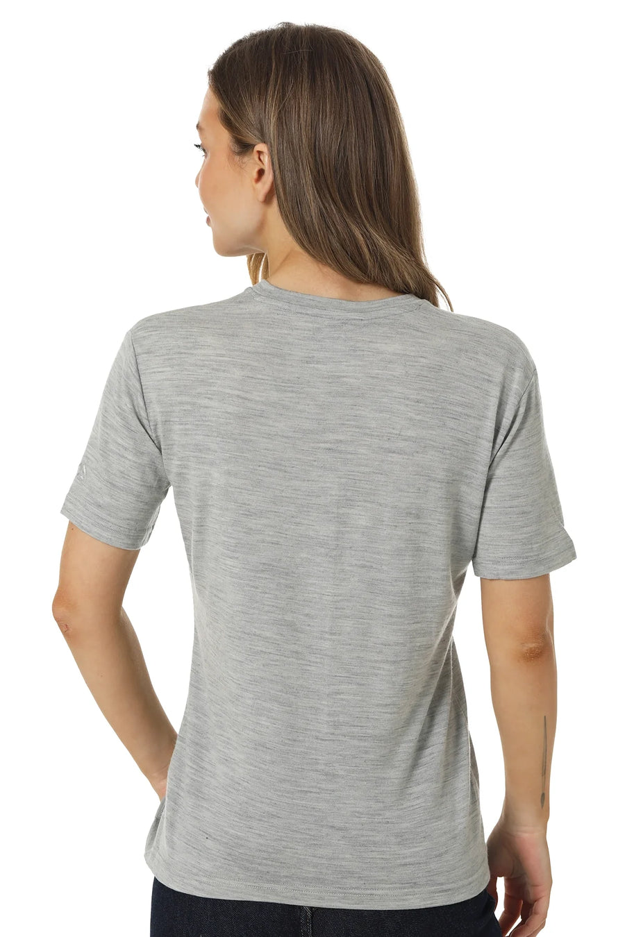 Women's Merino T-shirt 180 Heather Grey | Crewneck (+socks)