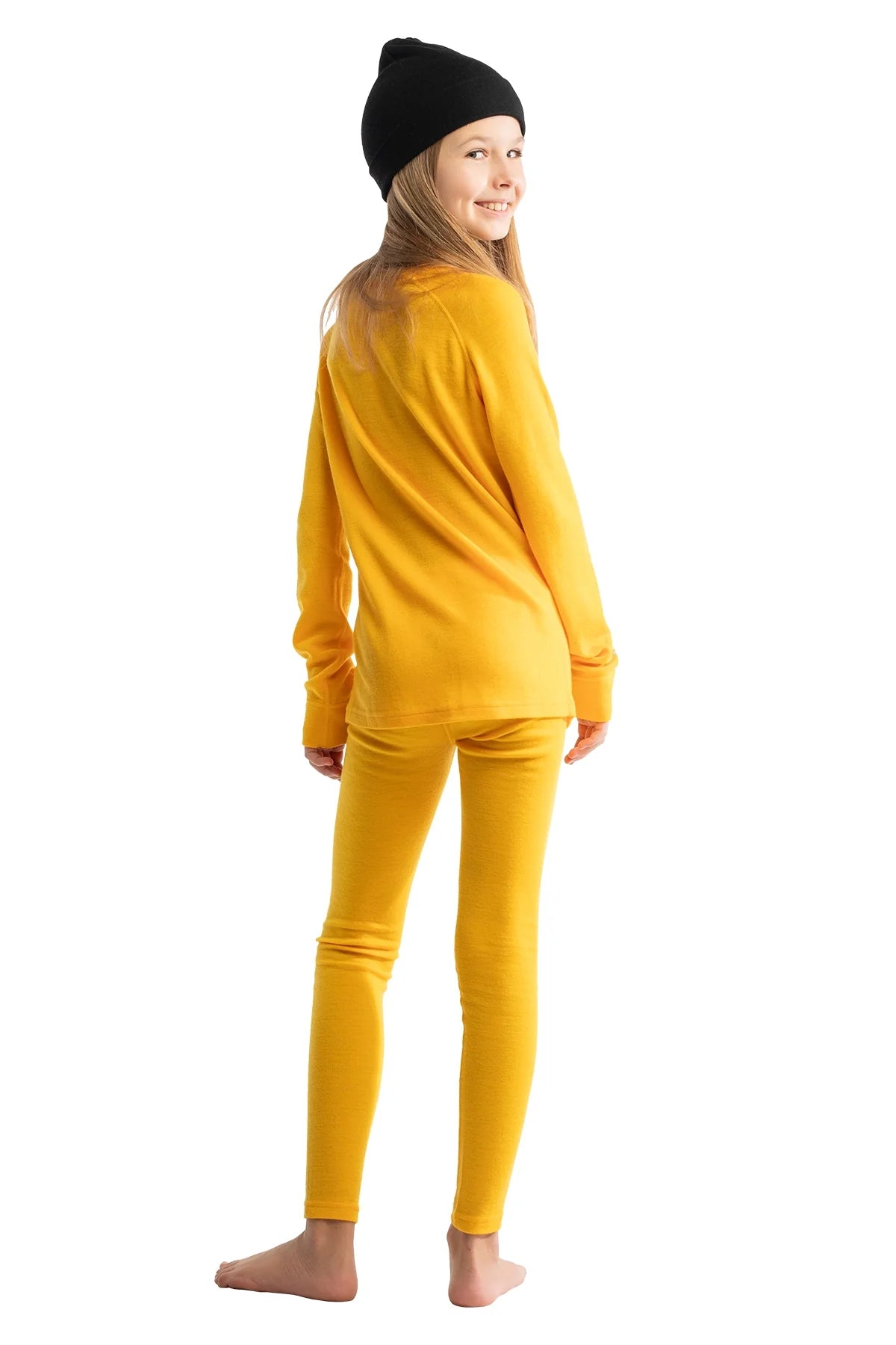 Kids' Merino Set Mango Tango + Black Beanie