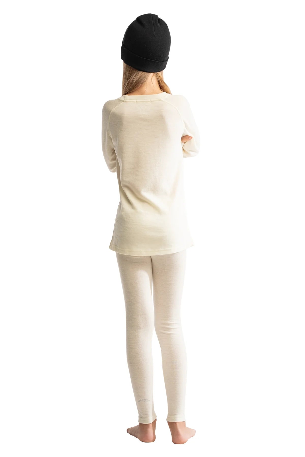 Kids' Merino Set Natural Merinos + Black Beanie
