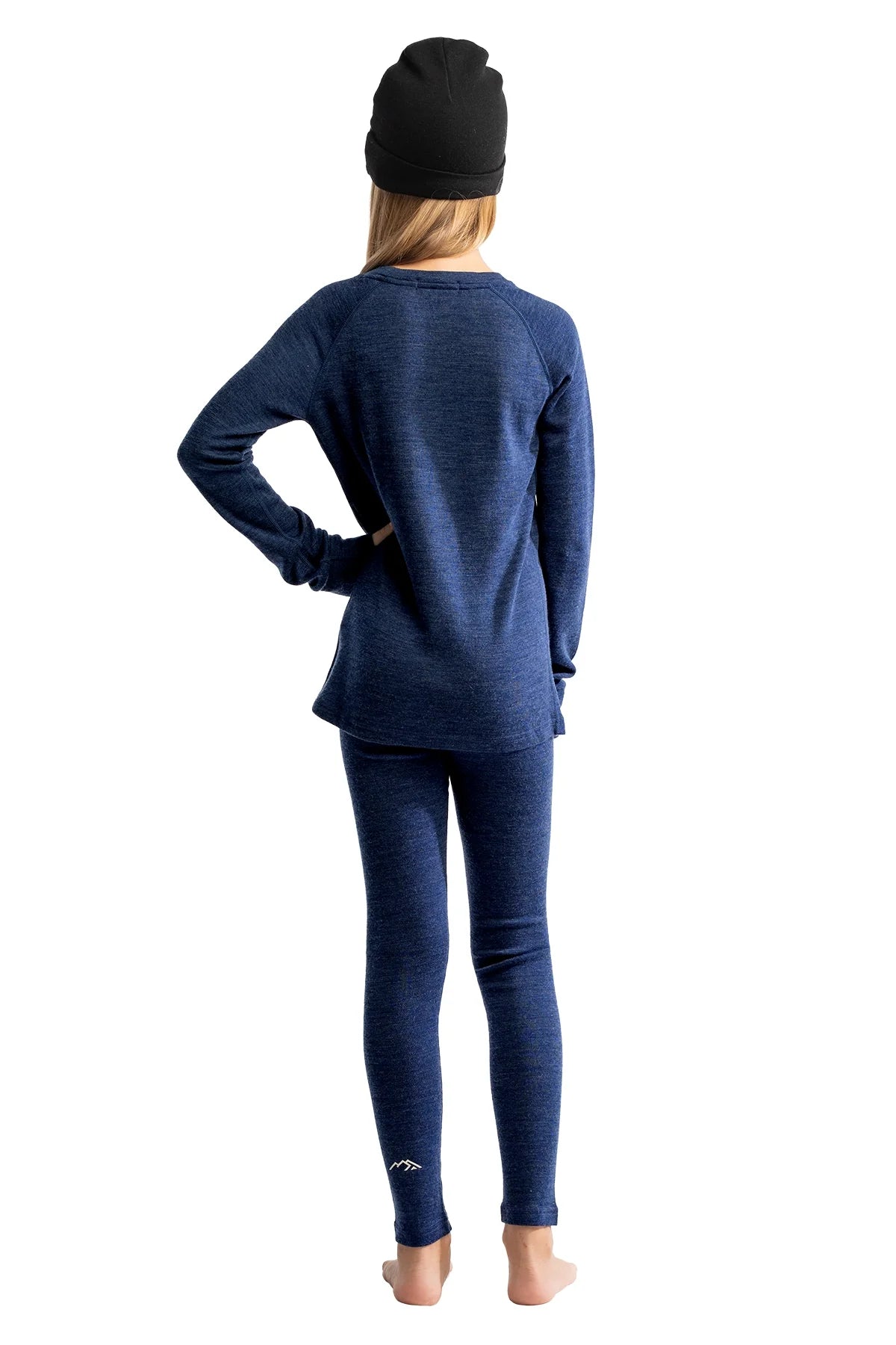Kids' Merino Set Navy + Black Beanie
