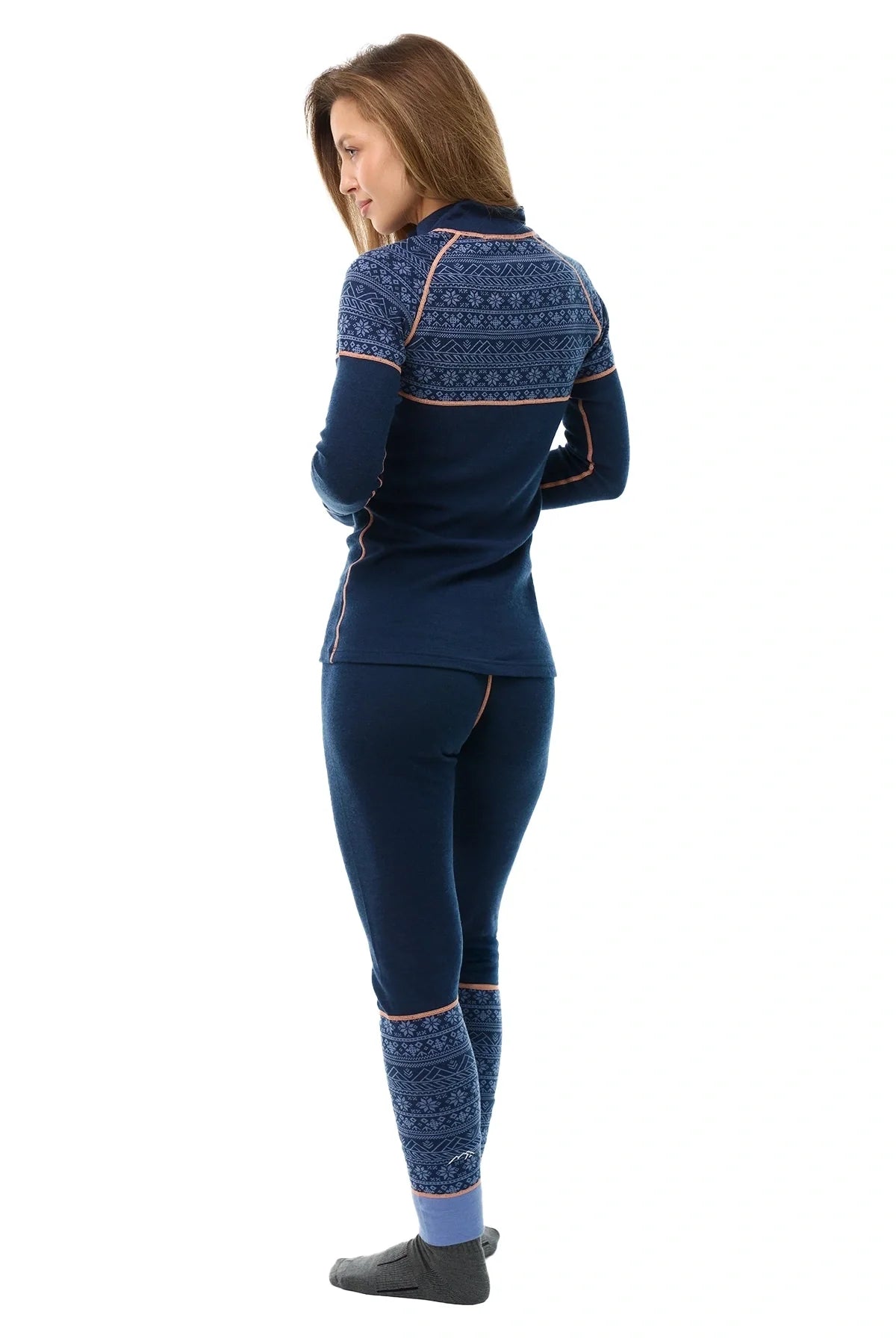 Women's Merino Thermal Set 250 Nordic Tale Berry Zip-Up