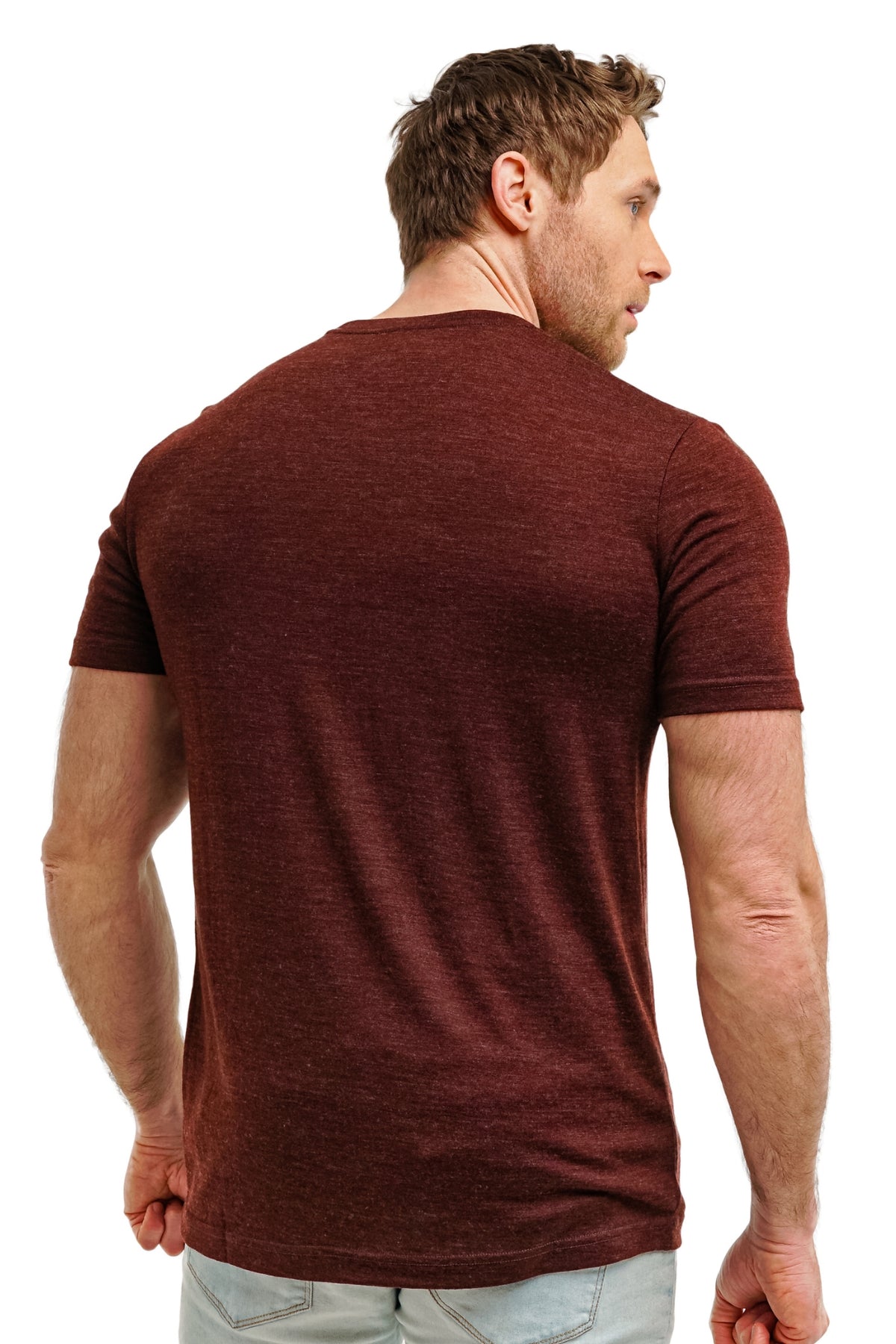 Men's Merino T-shirt 180 Bordo Wine Melange (+socks)