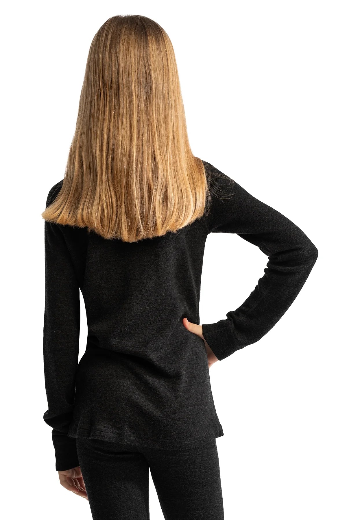 Kids' Merino Wool Long Sleeve 250 Charcoal Grey