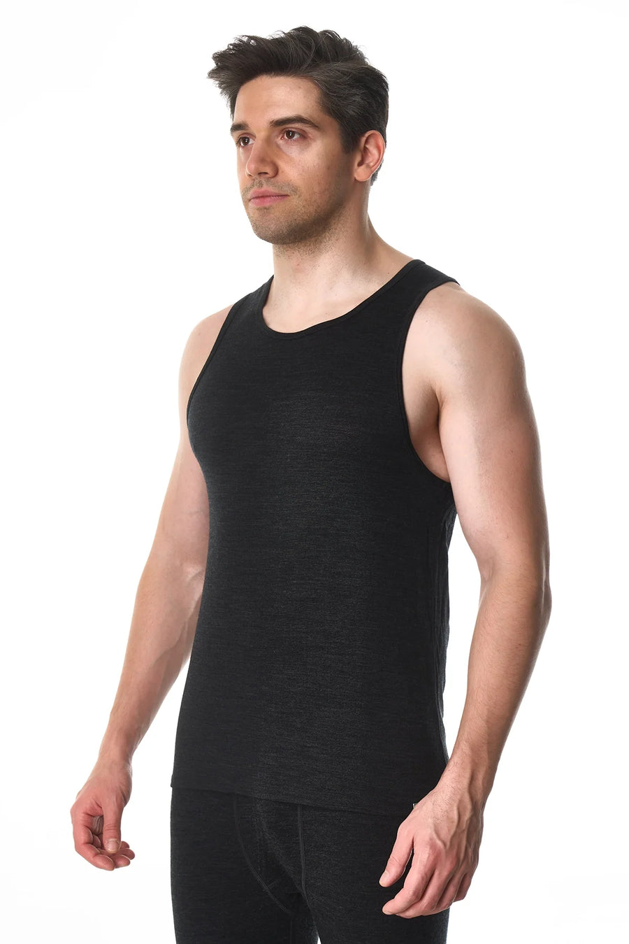 Men's Merino Wool Tank Top A-Shirt Charcoal Grey