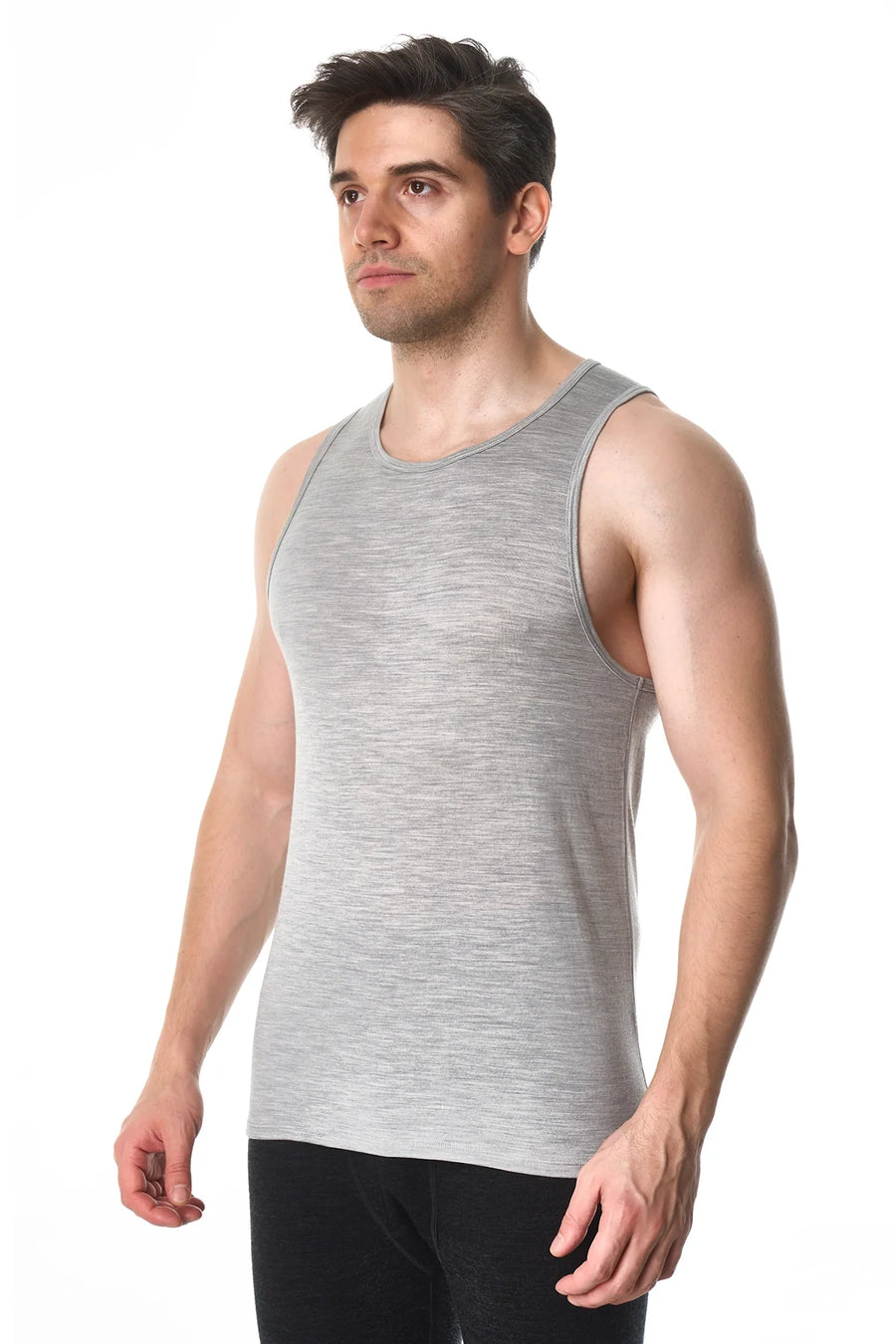 Men's Merino Wool Tank Top A-Shirt Heather Grey