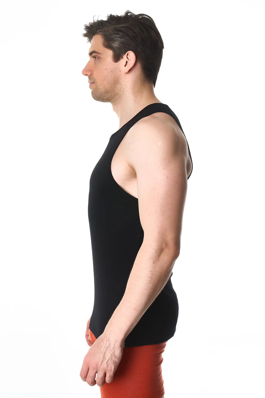 Men's Merino Wool Tank Top A-Shirt Black