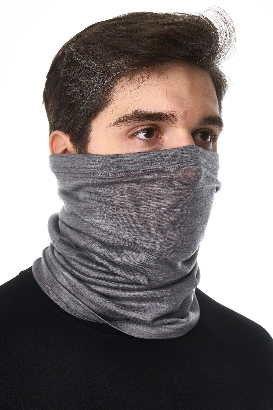 Merino Neck Gaiter 165 Grey Melange