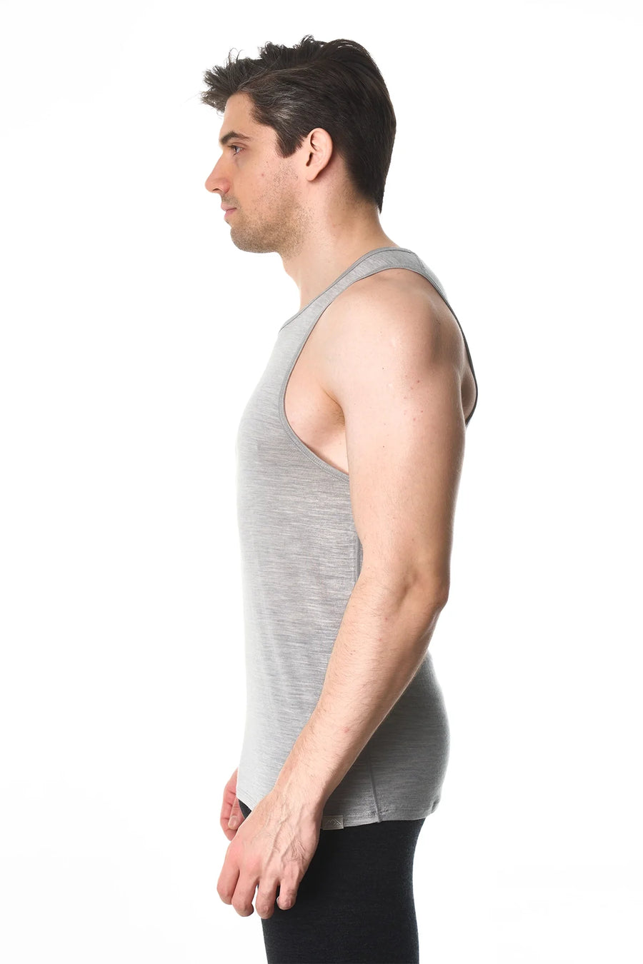 Men's Merino Wool Tank Top A-Shirt Heather Grey