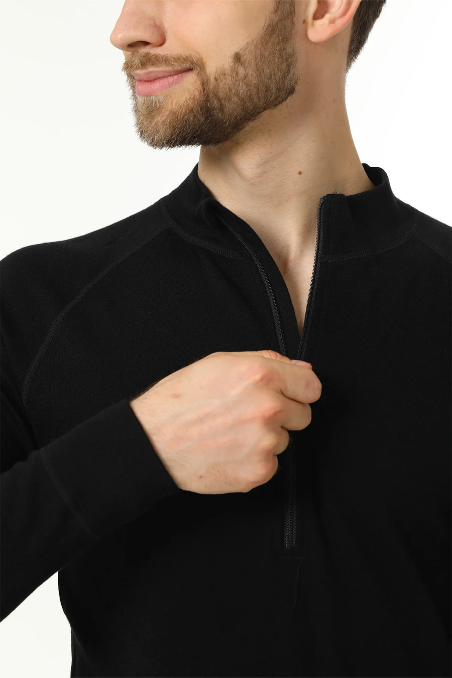 Men's Merino Thermal Set Zip 250 Black