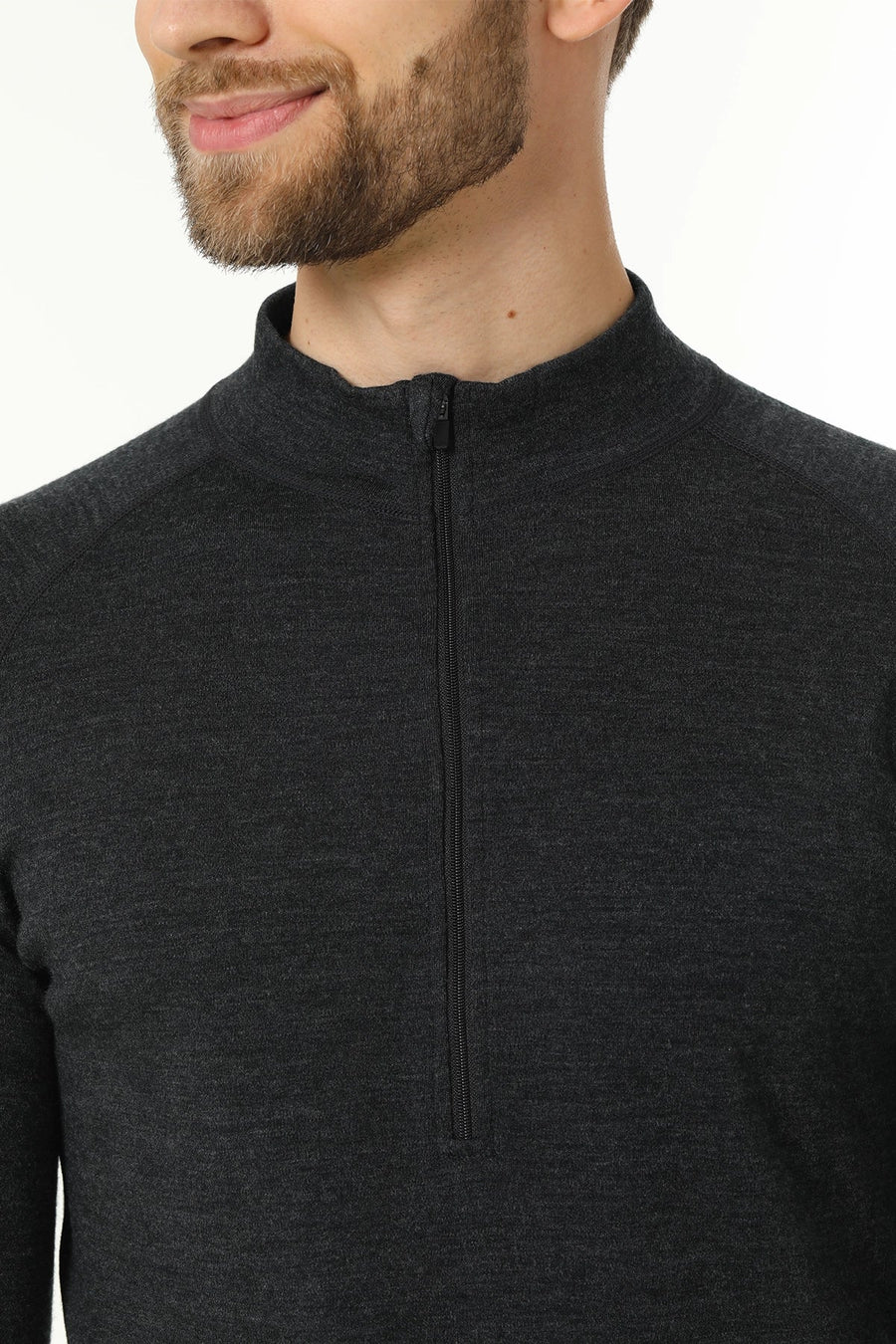 Men's Merino Thermal Set Zip 250 Charcoal Grey