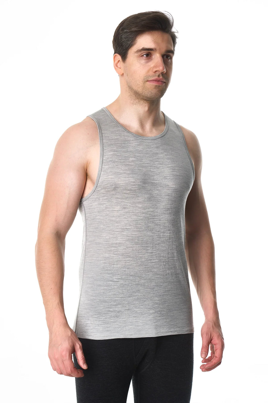 Men's Merino Wool Tank Top A-Shirt Heather Grey