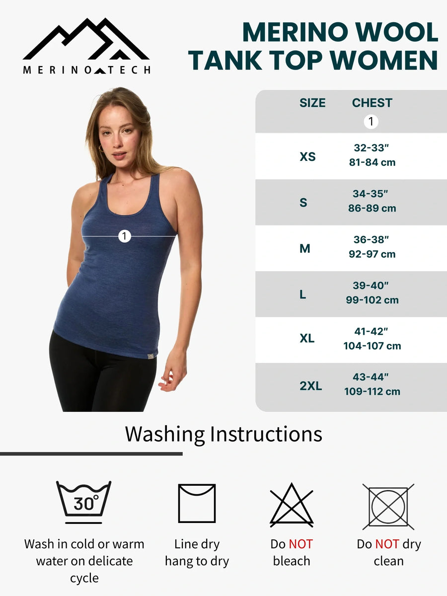 Women's Merino Wool Racerback Tank Top Windsor Blue