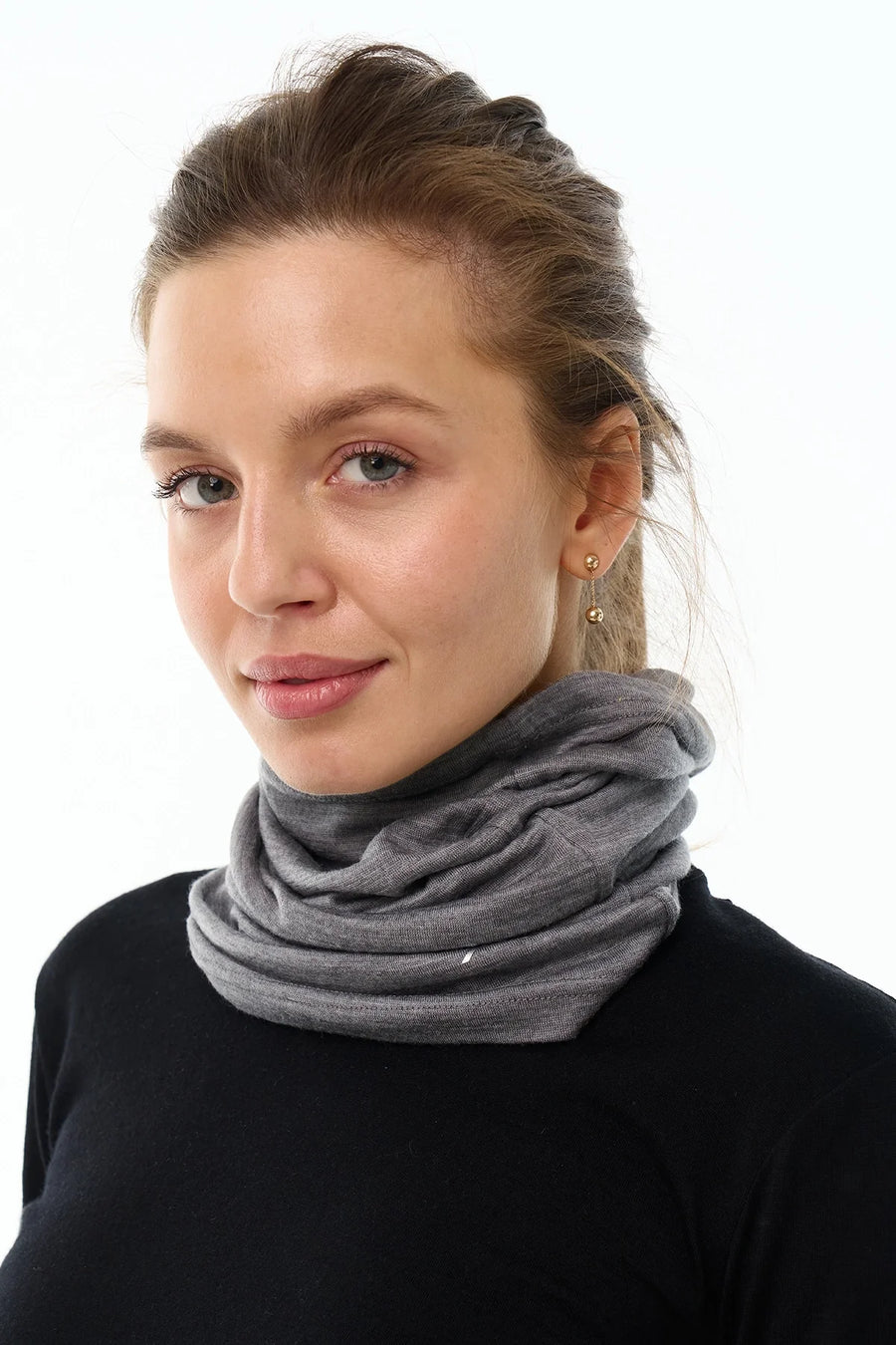 Merino Neck Gaiter 165 Grey Melange