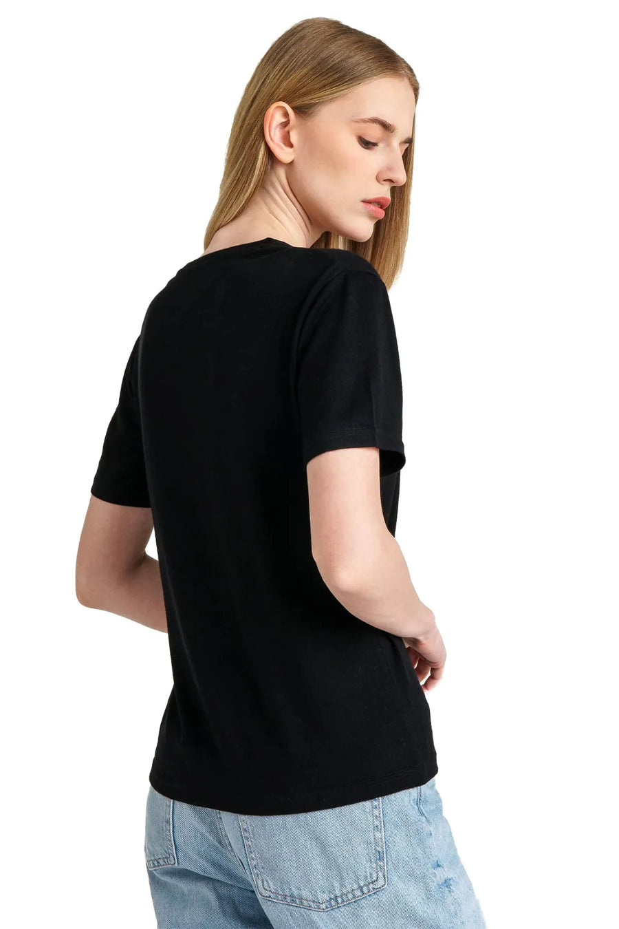 Women's Merino T-shirt 180 Rich Black | V-neck  (+socks)