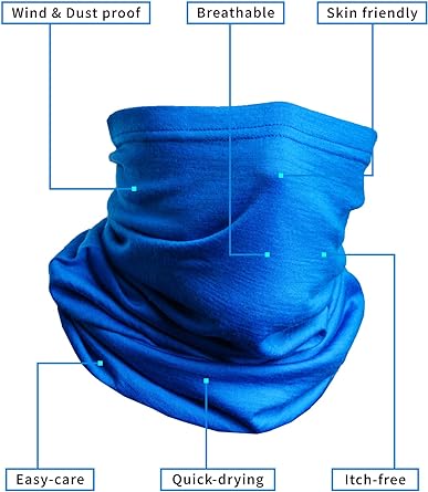 Merino Neck Gaiter 165 Black (Pack of 2)