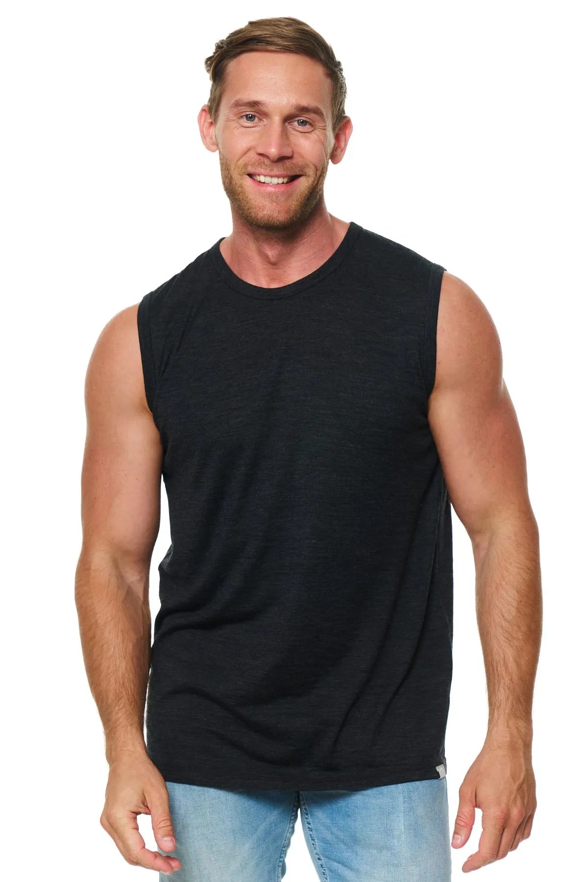 Men's Merino Wool Tank Top Charcoal Grey