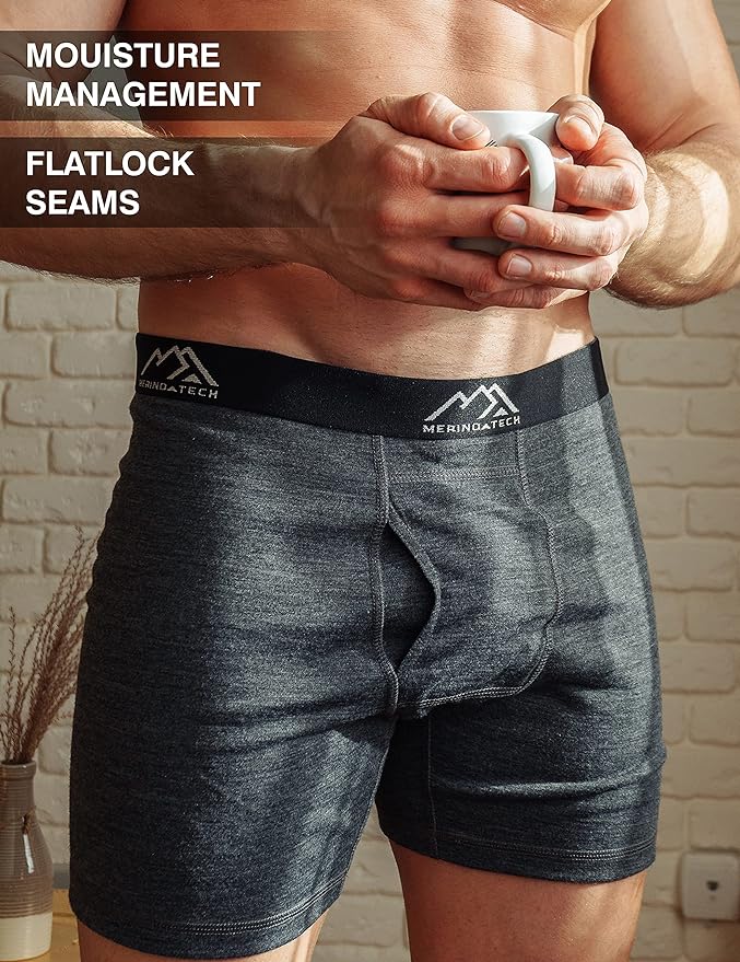 Men's Merino Boxers 150 Black (1 Pack)