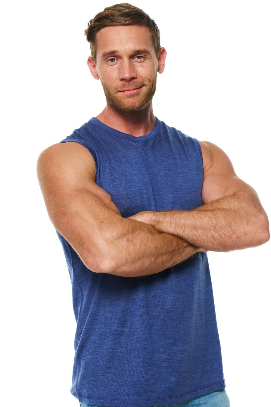 Men's Merino Wool Tank Top Windsor Blue
