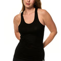 Women's Merino Wool Racerback Tank Top Black