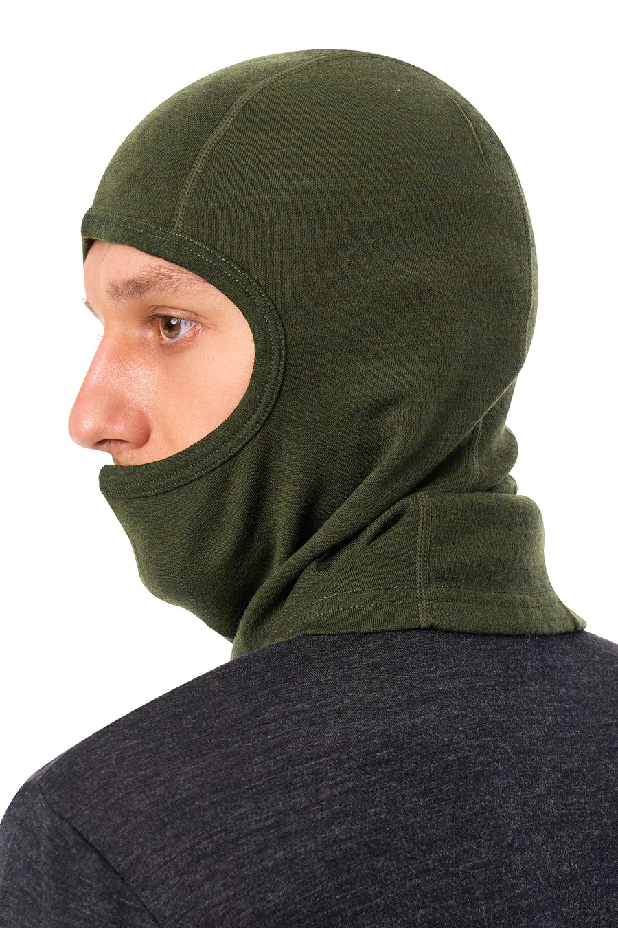 Merino Wool Balaclava Army Green