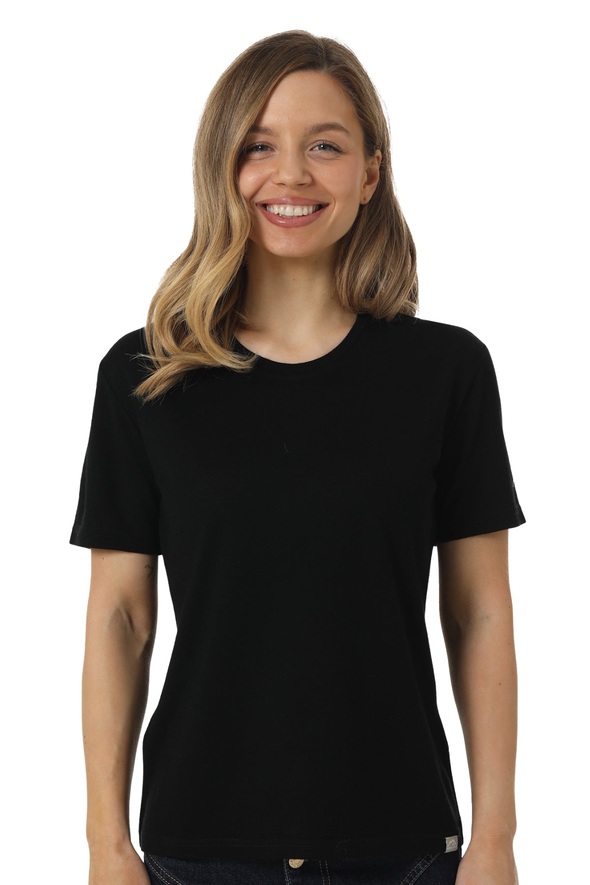 Women's Merino T-shirt 180 Black | Crewneck (+socks)