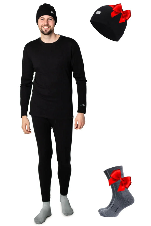 Men's Black Set + Black Beanie