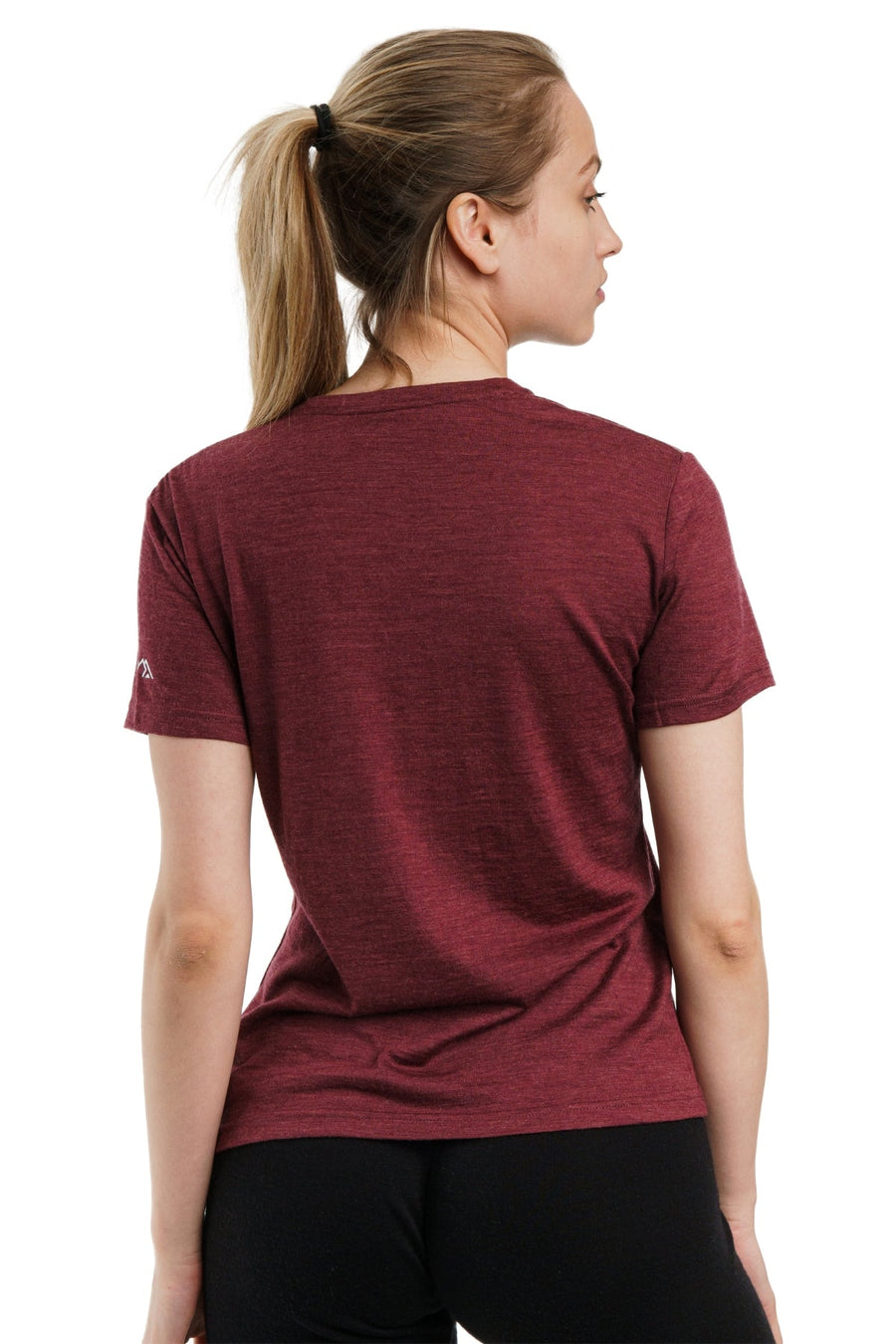 Women's Merino T-shirt 180 Burgundy | Crewneck (+socks)