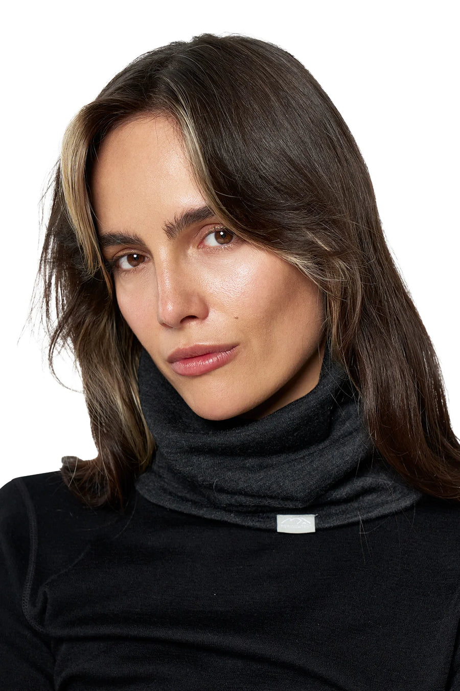 Merino Double-Layer Neck Gaiter Charcoal Grey