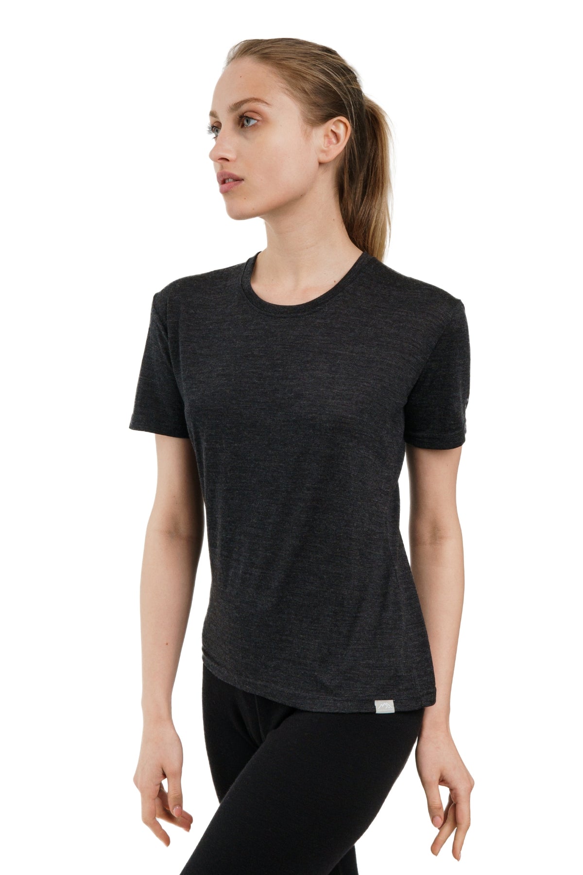 Women's Merino T-shirt 180 Charcoal | Crewneck (+socks)