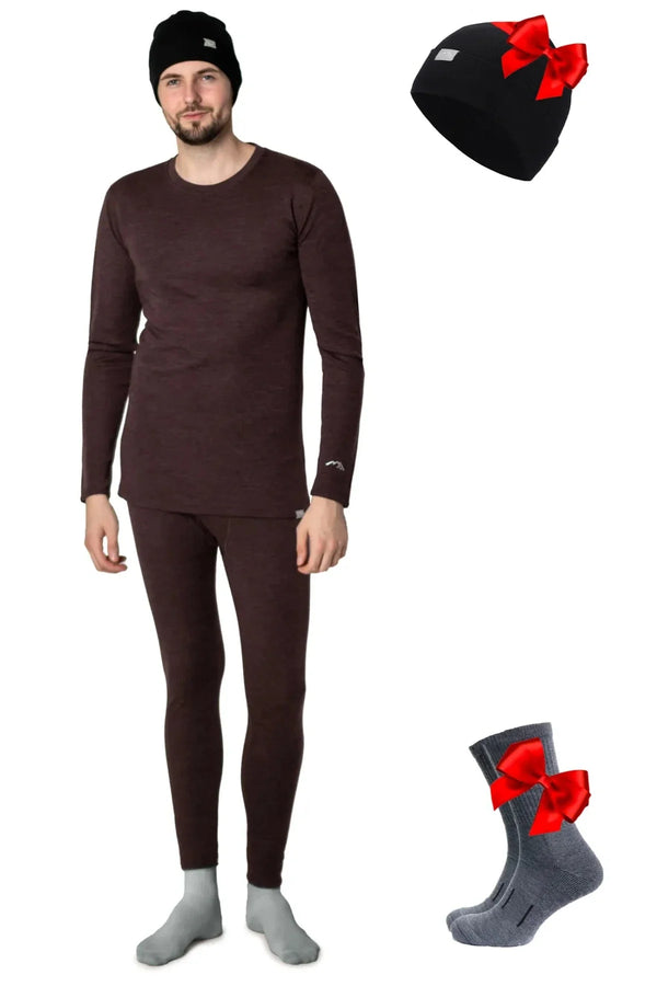 Men's Chocolate Set + Black Beanie