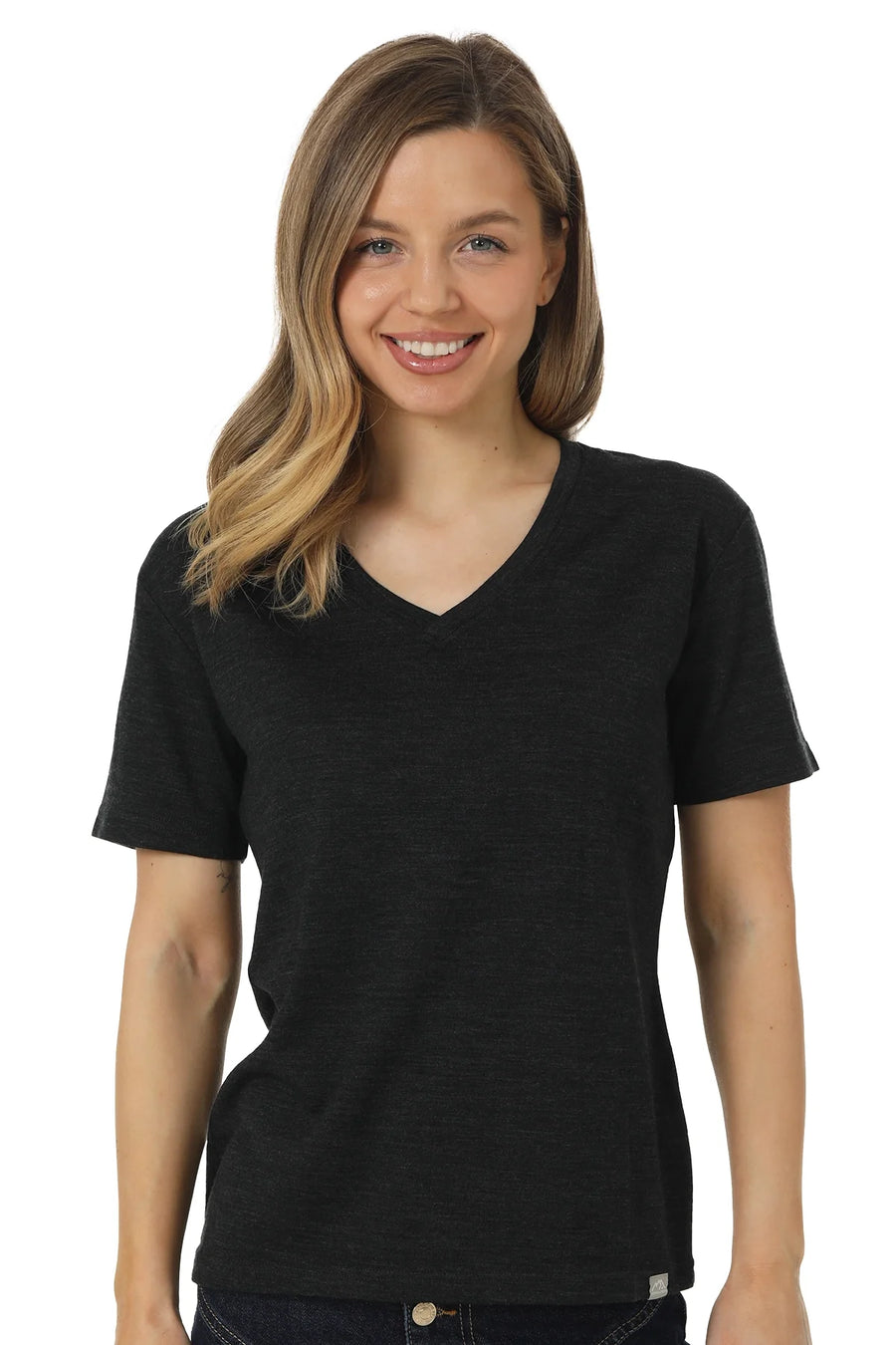 Women's Merino T-shirt 180 Charcoal | V-Neck (+socks)