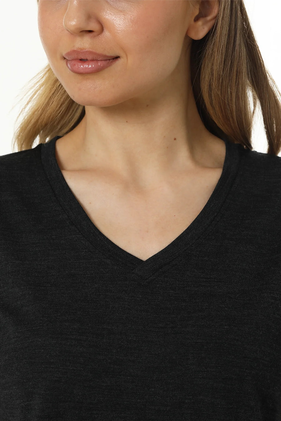 Women's Merino T-shirt 180 Charcoal | V-Neck (+socks)