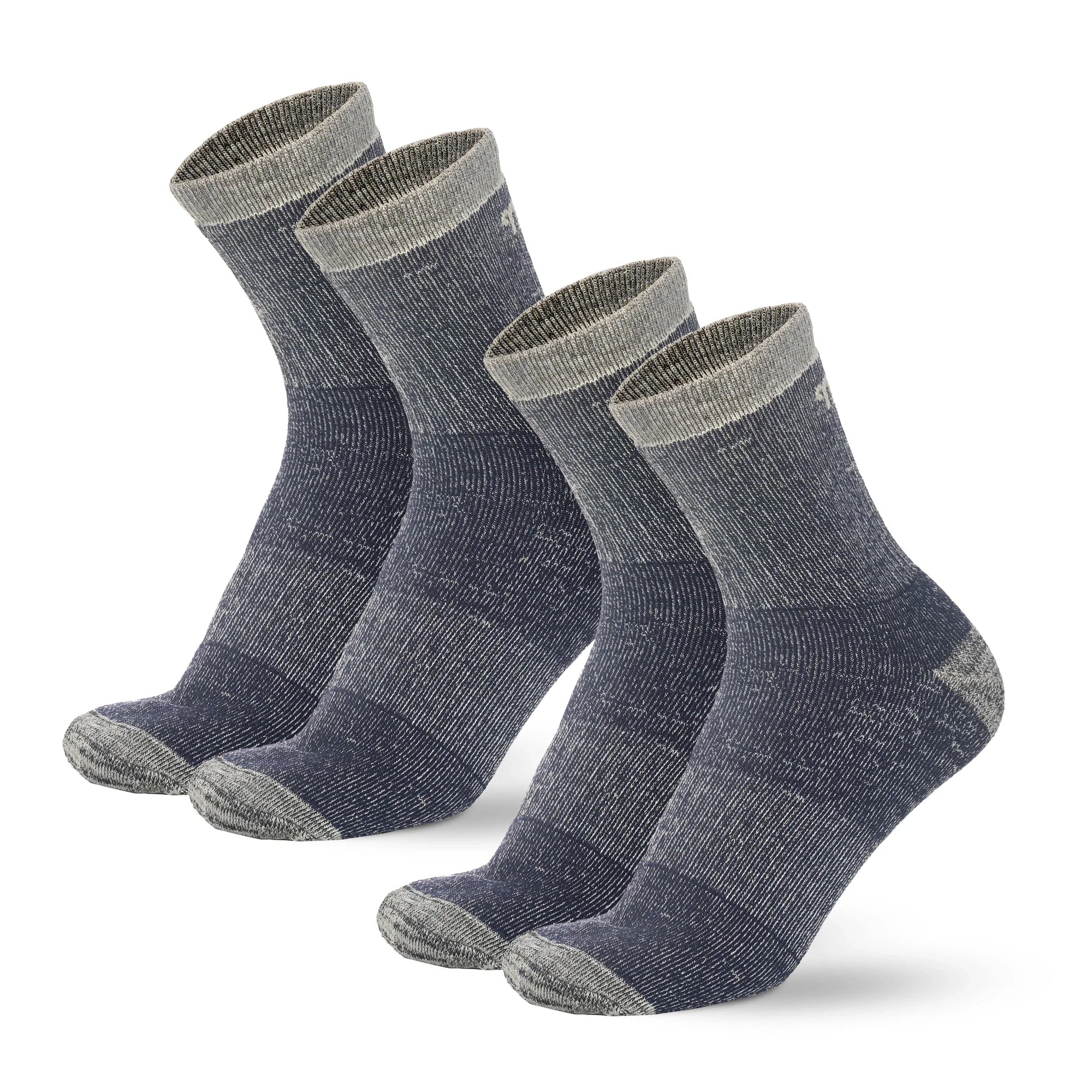 Merino Wool Running Socks - (Pack of 2) Navy Light Grey