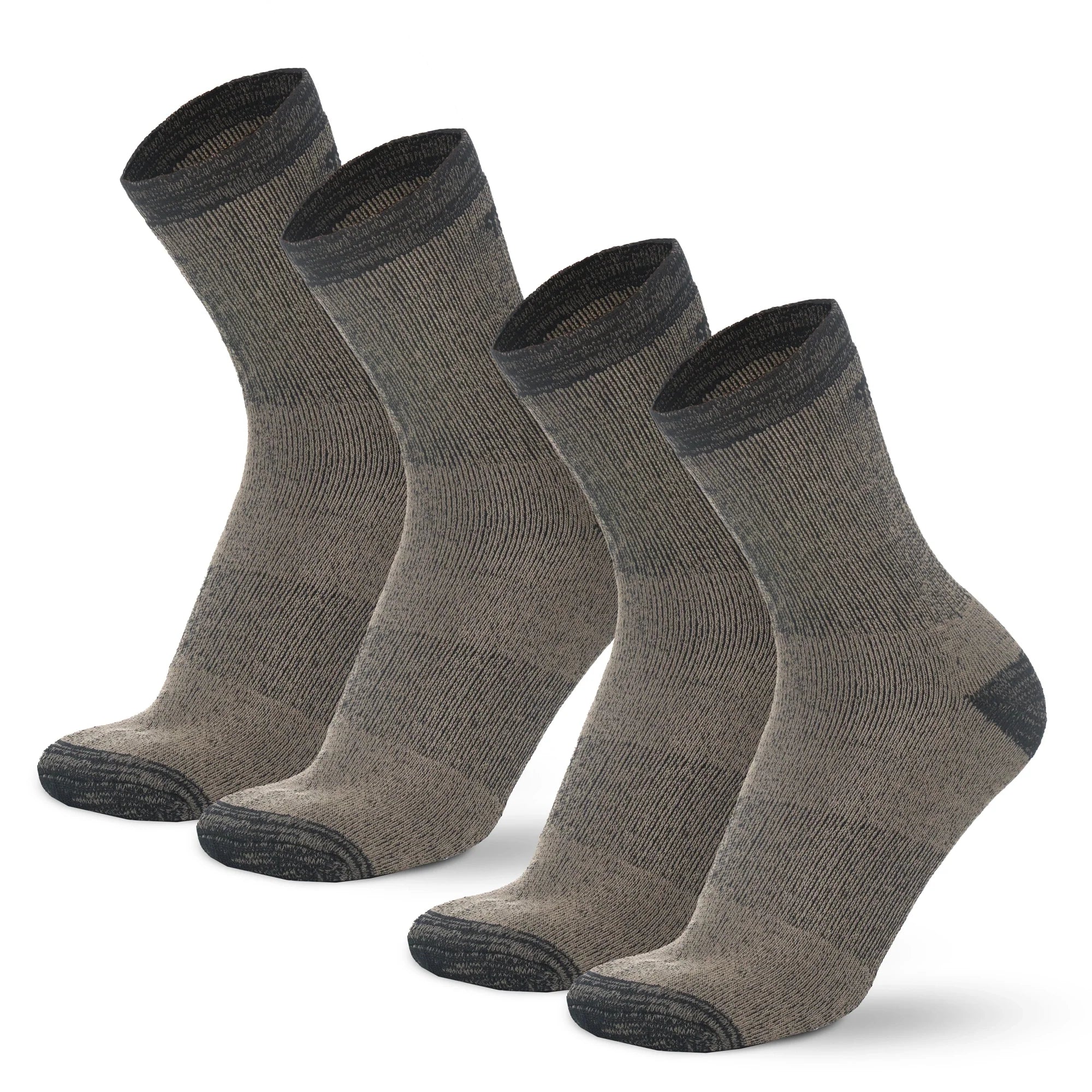Merino Wool Running Socks - (Pack of 2) Light Grey Black