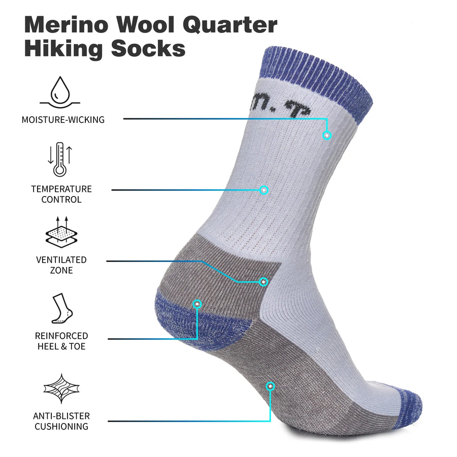 Merino Wool Running Socks - (Pack of 2) Lavender Blue