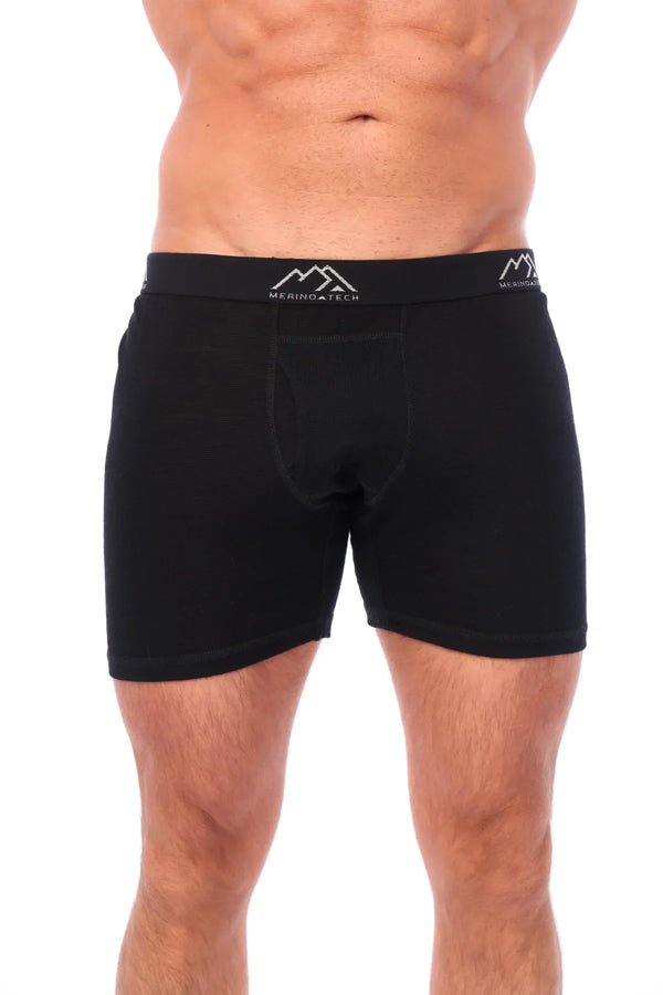 Men's Merino Boxers 190 Black (2 Pack)