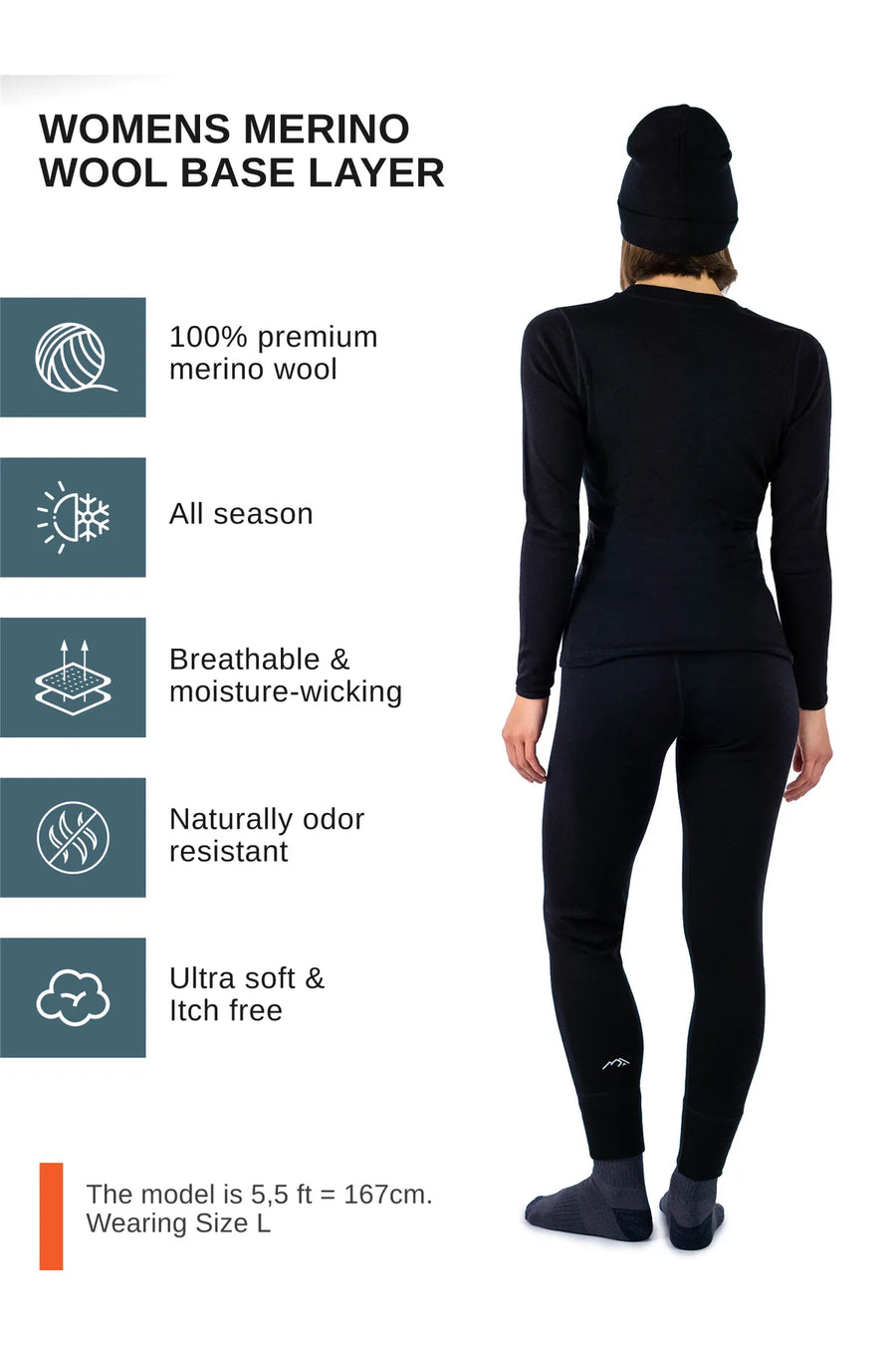 Women's Black Set + Black Beanie