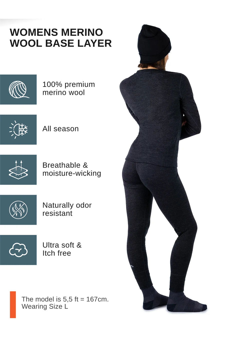 Women's Charcoal Grey Set + Black Beanie